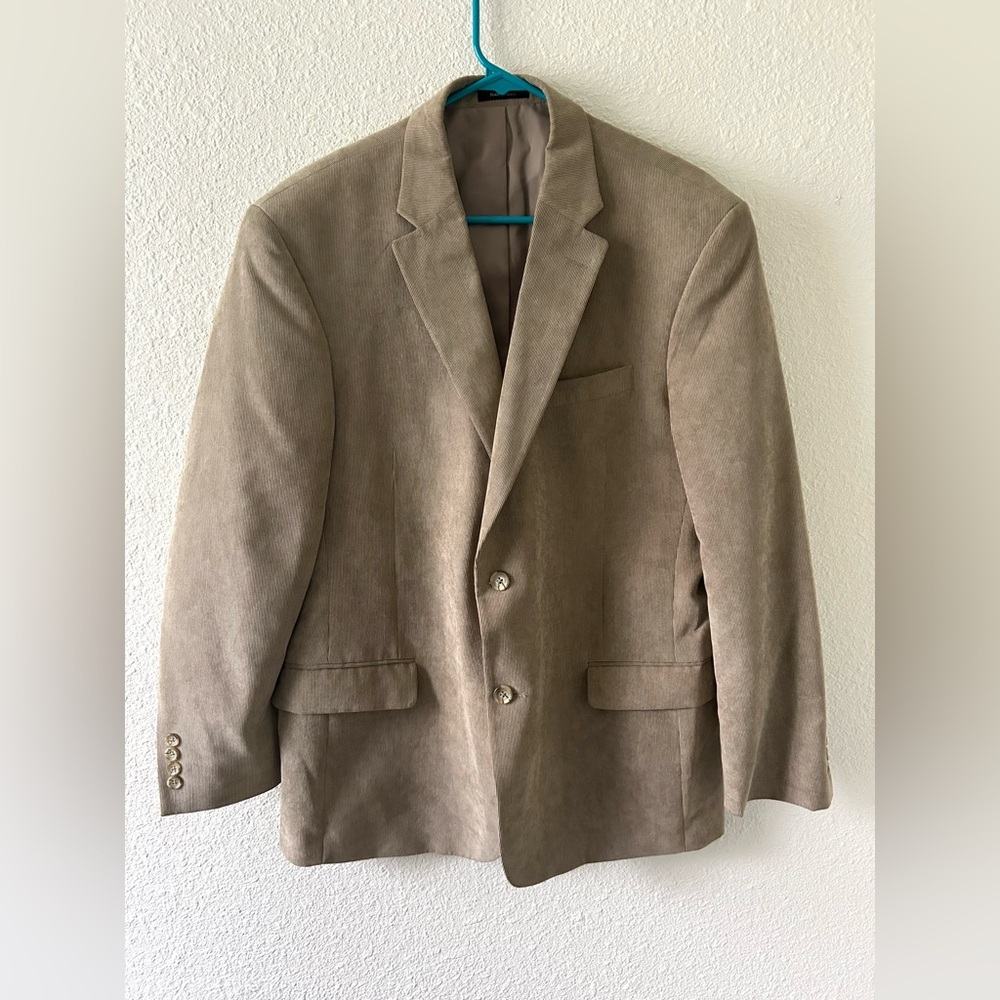 Pronto Uomo Tan Textured Blazer Sport Coat Mens Classic Button Front Jacket - Picture 10 of 10